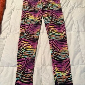 Vibrant Multicolor Zebra Print Leggings